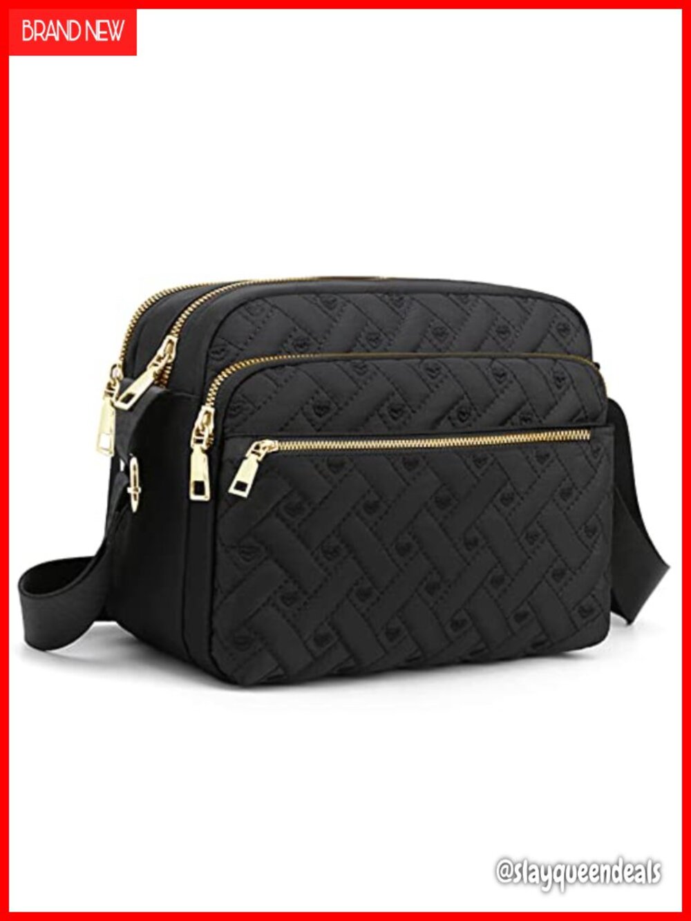 Nylon Crossbody Bag Hand Stitched Waterproof Quilted Purse Travel